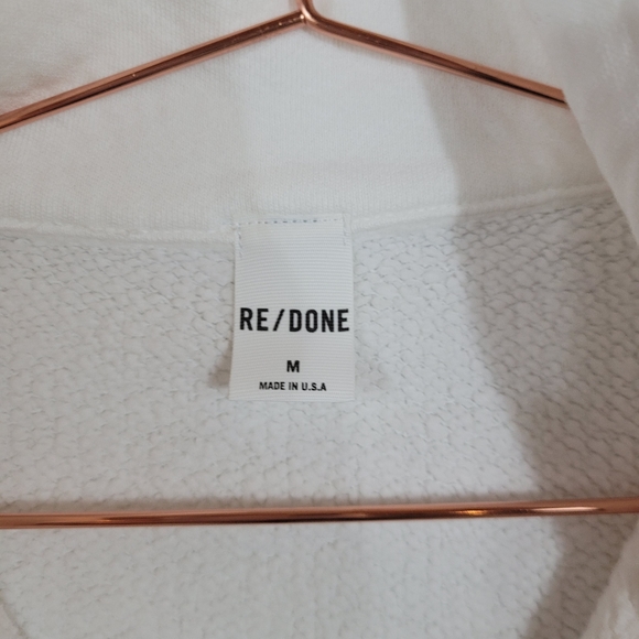 RE/DONE Off White The 70s Half Zip Sweatshirt Size M - Picture 5 of 13